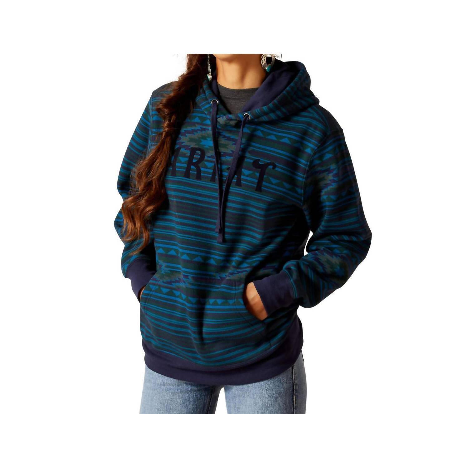 New Ariat Women's Hood Sweatshirt In Dark River
